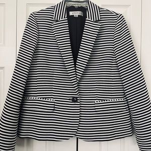 Kasper Black and White stripped jacket.  Size 12